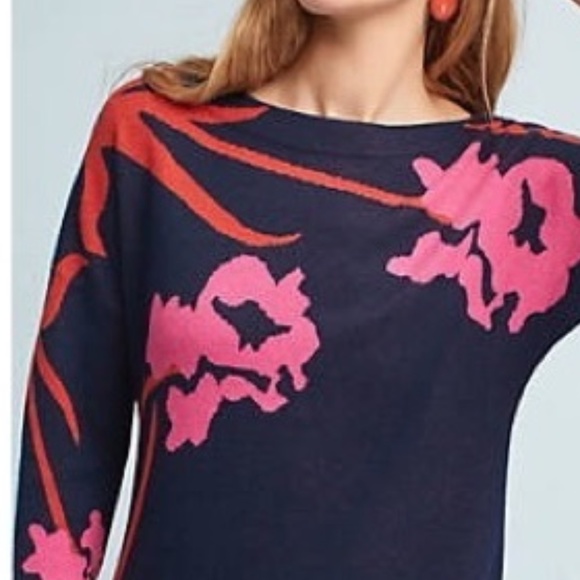 Anthropologie Megara Floral Tunic sweater size S new with tag - Picture 7 of 8